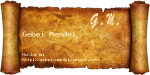 Gebei Mendel névjegykártya